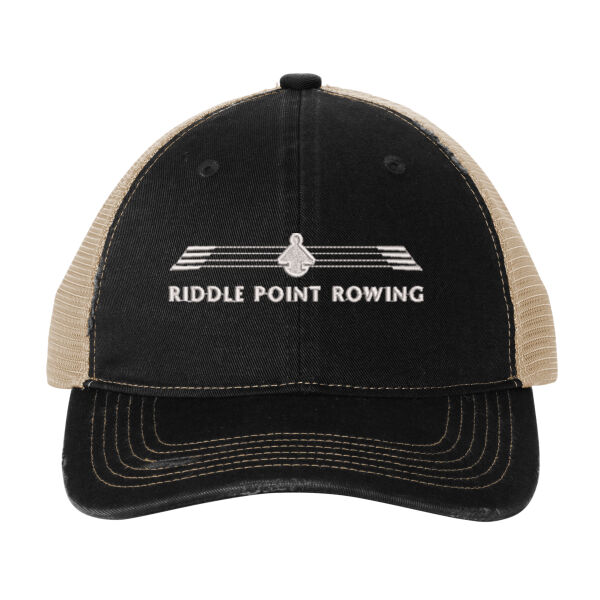 Port Authority® Distressed Mesh Back Cap - Embroidered Logo Thumbnail