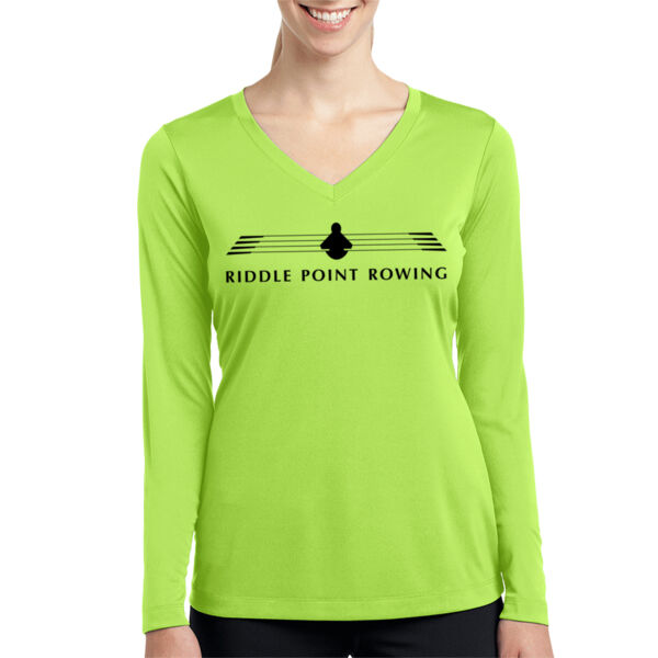 Sport-Tek® Ladies Long Sleeve PosiCharge® Competitor™ V-Neck Tee - Printed Logo Thumbnail