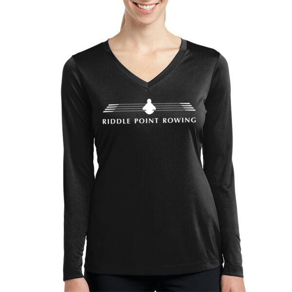 Sport-Tek® Ladies Long Sleeve PosiCharge® Competitor™ V-Neck Tee - Printed Logo Thumbnail